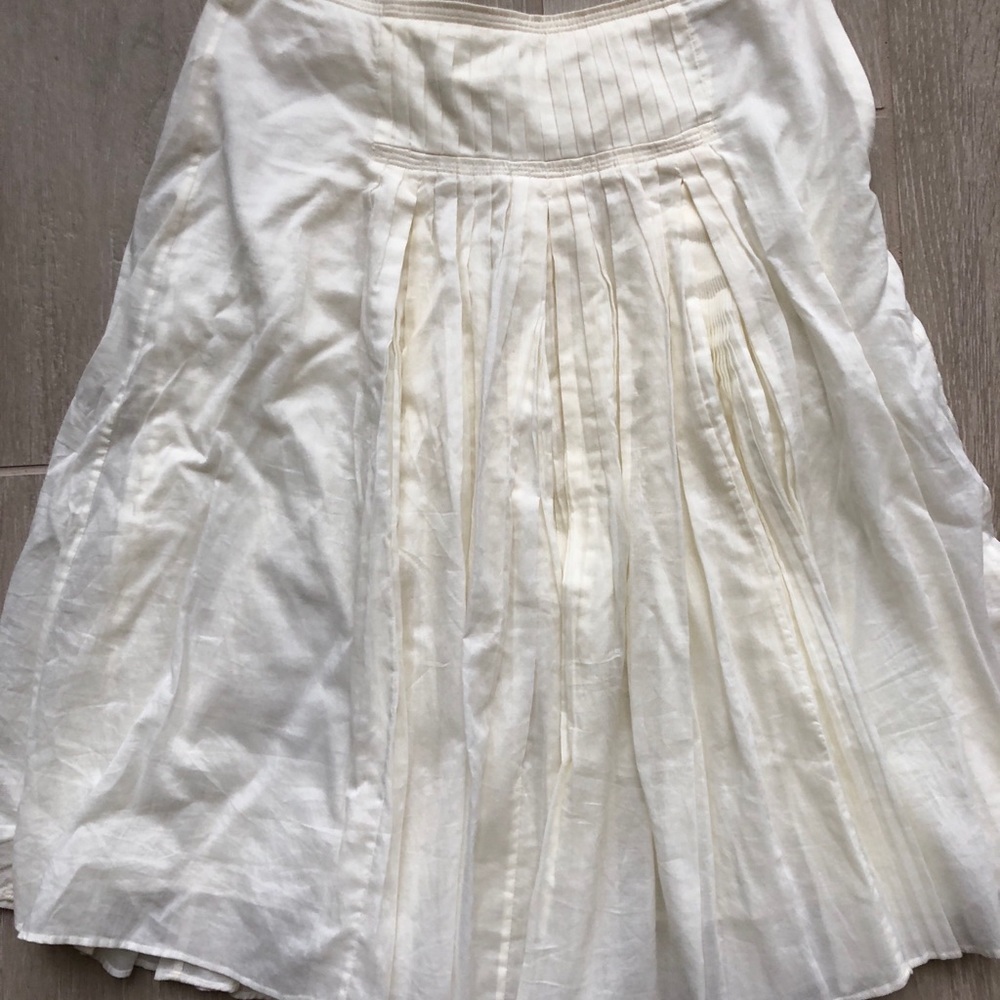 Jcrew Midi Ivory Pleated Skirt Sz 0